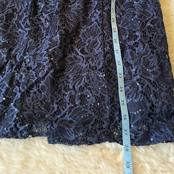 Alex Evenings Off the Shoulder lace and Sequence Dress, Navy, Size 8, NWT - Picture 13 of 15